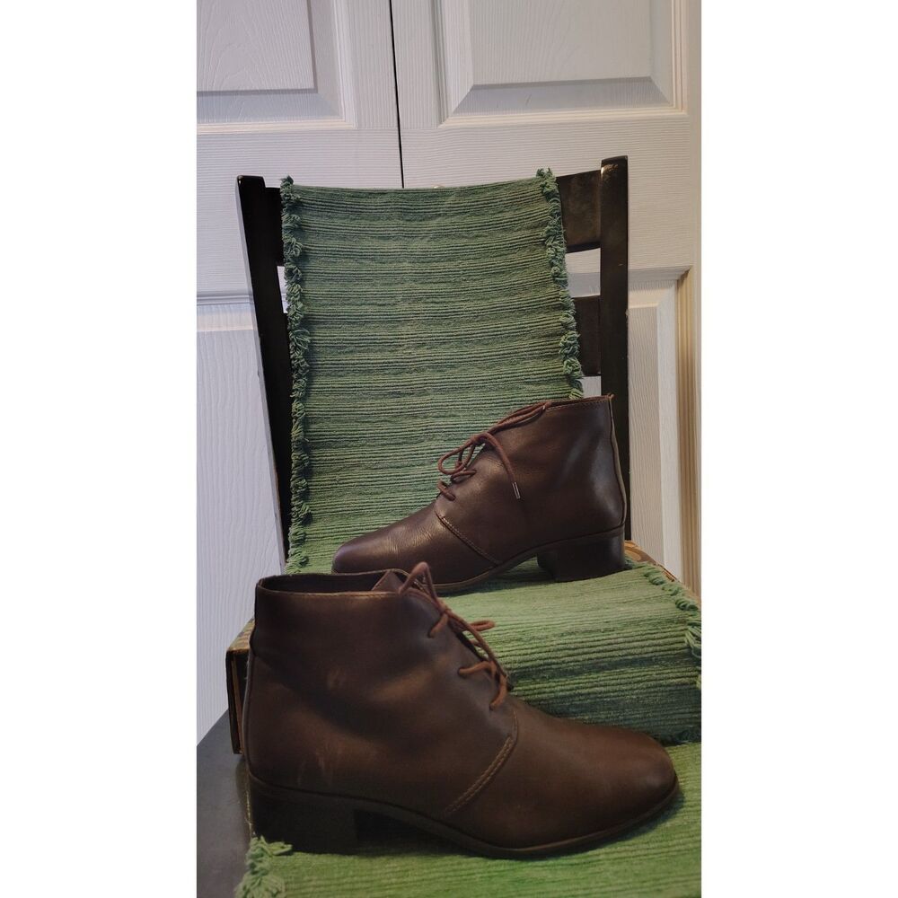Vintage Westies Brown Leather Lace-Up Ankle Boots Chukka Booties Women's 7M